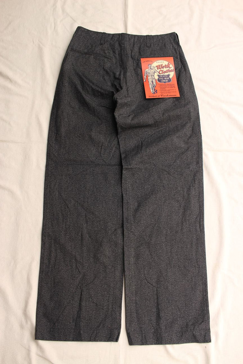 Cushman / BLACK CHAMBRAY TROUSERS WIDE STRAIGHT (22686,BLACK