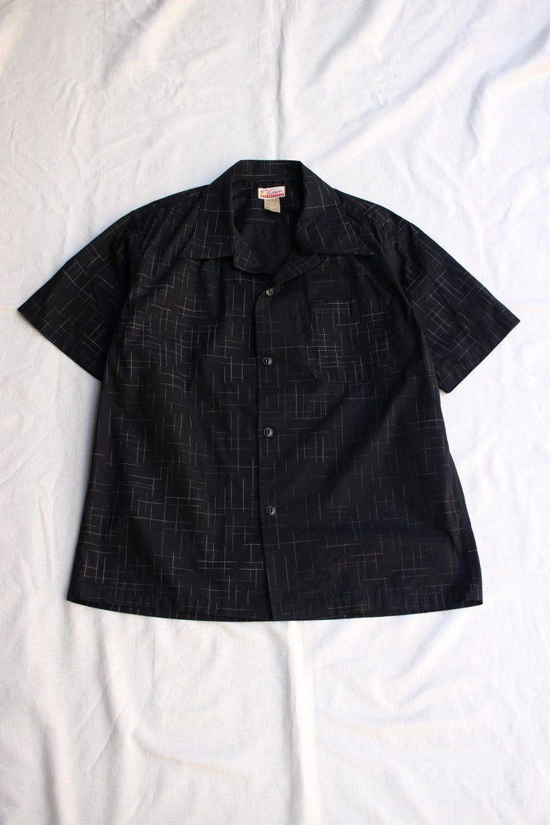 Cushman / KASURI CHECK OPEN COLLAR SHORT SLEEVE SHIRT (25627,BLACK