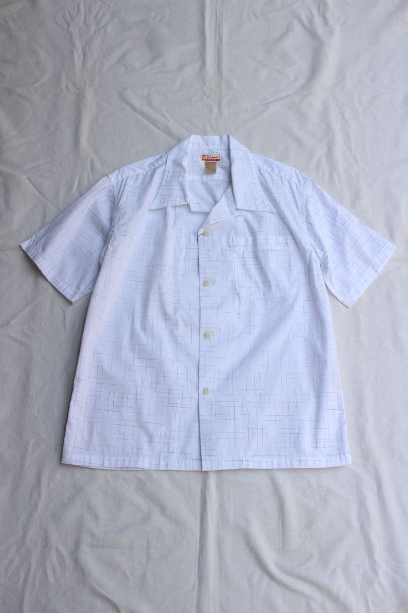 Cushman / KASURI CHECK OPEN COLLAR SHORT SLEEVE SHIRT (25627,WHITE