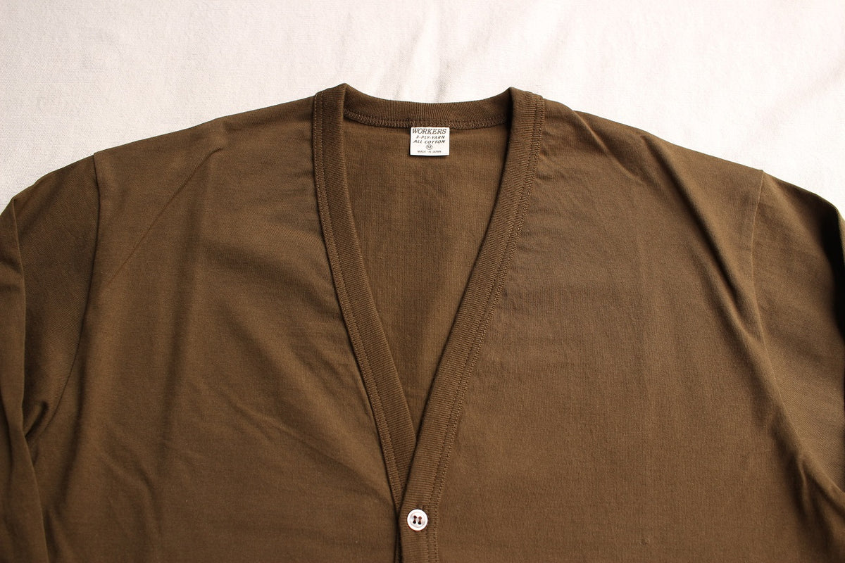 WORKERS / 3 PLY Cardigan (Khaki) – McFly Online Store