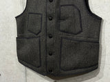 【Size 44】FREEWHEELERS / "LONGSHOREMAN" WINTER WORKER VEST (#2531015,GRAINED BLACK STRIPE × BLACK)