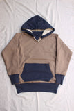 FREEWHEELERS / "AFTER HOOD SWEAT SHIRT SET-IN SLEEVE" DOUBLE FACE (#2634004,MEDIUM GRAY × OLD NAVY × DRY CREAM)