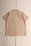 ADJUSTABLE COSTUME / ORIGINAL COTTON DOBBY STRIPE S/S OPEN SHIRT (AS-122,BEIGE)