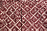 ADJUSTABLE COSTUME / ORIGINAL PRINT OPEN COLLAR S/S SHIRT (AS-139,WINE)