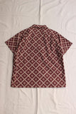 ADJUSTABLE COSTUME / ORIGINAL PRINT OPEN COLLAR S/S SHIRT (AS-139,WINE)