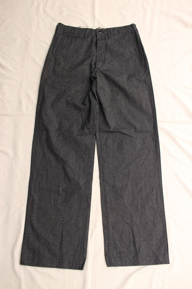 Cushman / BLACK CHAMBRAY TROUSERS WIDE STRAIGHT (22686,BLACK