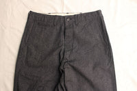 Cushman / BLACK CHAMBRAY TROUSERS WIDE STRAIGHT (22686,BLACK