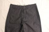 Cushman / BLACK CHAMBRAY TROUSERS WIDE STRAIGHT (22686,BLACK)