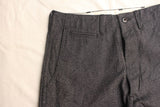 Cushman / BLACK CHAMBRAY TROUSERS WIDE STRAIGHT (22686,BLACK)