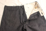 Cushman / BLACK CHAMBRAY TROUSERS WIDE STRAIGHT (22686,BLACK)
