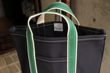 WORKERS / Deluxe Tote Bag (Dark Navy x Green Handle)