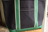 WORKERS / Deluxe Tote Bag (Dark Navy x Green Handle)