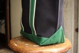 WORKERS / Deluxe Tote Bag (Dark Navy x Green Handle)