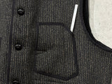 【Size 44】FREEWHEELERS / "LONGSHOREMAN" WINTER WORKER VEST (#2531015,GRAINED BLACK STRIPE × BLACK)
