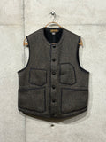 【Size 44】FREEWHEELERS / "LONGSHOREMAN" WINTER WORKER VEST (#2531015,GRAINED BLACK STRIPE × BLACK)