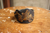 BO'S GLAD RAGS / "Flying Tiger" Hobo Nickel Co. Vintage Finished Studded Bullhide Wristlet (A26-03)