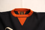 FREEWHEELERS / "Frontenac" SWEAT SHIRT (#2334006,JET NAVY × BLAZE ORANGE)