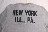 FREEWHEELERS / "GREAT LAKES LOGO" HENLEY NECKED LONG SLEEVE SHIRT (#2325021,MIX GRAY × OIL STAIN)