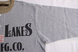 FREEWHEELERS / "GREAT LAKES LOGO" HENLEY NECKED LONG SLEEVE SHIRT (#2325021,MIX GRAY × OIL STAIN)