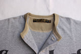 FREEWHEELERS / "GREAT LAKES LOGO" HENLEY NECKED LONG SLEEVE SHIRT (#2325021,MIX GRAY × OIL STAIN)