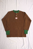 FREEWHEELERS / "HENLEY NECKED" LONG SLEEVE SHIRT (#2325020,BROWN × TARF GREEN)