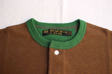 FREEWHEELERS / "HENLEY NECKED" LONG SLEEVE SHIRT (#2325020,BROWN × TARF GREEN)