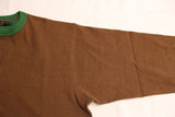 FREEWHEELERS / "HENLEY NECKED" LONG SLEEVE SHIRT (#2325020,BROWN × TARF GREEN)