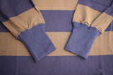 FREEWHEELERS / "HORIZONTAL STRIPED" SET-IN LONG SLEEVE T-SHIRT (#2325026,OLD NAVY × GRAY KHAKI)