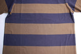 FREEWHEELERS / "HORIZONTAL STRIPED" SET-IN LONG SLEEVE T-SHIRT (#2325026,OLD NAVY × GRAY KHAKI)