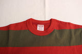FREEWHEELERS / "HORIZONTAL STRIPED" SET-IN LONG SLEEVE T-SHIRT (#2325026,CHILI RED × DARK OLIVE)