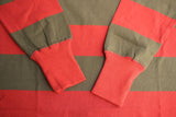 FREEWHEELERS / "HORIZONTAL STRIPED" SET-IN LONG SLEEVE T-SHIRT (#2325026,CHILI RED × DARK OLIVE)