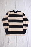 FREEWHEELERS / "HORIZONTAL STRIPED" SET-IN LONG SLEEVE T-SHIRT (#2325026,BLACK × STRAW CREAM)
