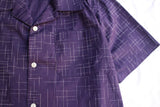 Cushman / KASURI CHECK OPEN COLLAR SHORT SLEEVE SHIRT (25627,PURPLE)