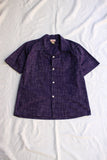 Cushman / KASURI CHECK OPEN COLLAR SHORT SLEEVE SHIRT (25627,PURPLE)
