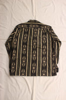 Cushman / NATIVE PRINT NEL OPEN COLLAR SHIRT (25708,GRAY/LIGHT