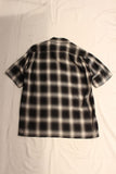 Cushman / OMBRE CHECK OPEN COLLAR SHORT SLEEVE SHIRT (25626,BLACK/WHITE)