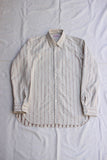 ADJUSTABLE COSTUME / ORIGINAL COTTON DOBBY STRIPE WORK STYLE SHIRT (AS-189,BEIGE)