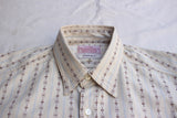 ADJUSTABLE COSTUME / ORIGINAL COTTON DOBBY STRIPE WORK STYLE SHIRT (AS-189,BEIGE)