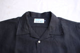 WORKERS / Open Collar Shirt (Black Linen)