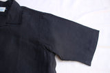 WORKERS / Open Collar Shirt (Black Linen)
