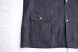 WORKERS / Open Collar Shirt (Black Linen)