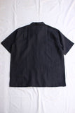 WORKERS / Open Collar Shirt (Black Linen)