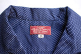 ADJUSTABLE COSTUME / PIN DOT PRINT ITALIAN COLLAR S/S SHIRT (AS-194,NAVY)