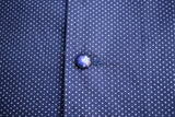 ADJUSTABLE COSTUME / PIN DOT PRINT ITALIAN COLLAR S/S SHIRT (AS-194,NAVY)