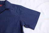 ADJUSTABLE COSTUME / PIN DOT PRINT ITALIAN COLLAR S/S SHIRT (AS-194,NAVY)