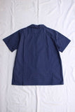 ADJUSTABLE COSTUME / PIN DOT PRINT ITALIAN COLLAR S/S SHIRT (AS-194,NAVY)