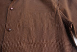 ADJUSTABLE COSTUME / PIN DOT PRINT ITALIAN COLLAR S/S SHIRT (AS-194,BROWN)