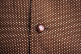 ADJUSTABLE COSTUME / PIN DOT PRINT ITALIAN COLLAR S/S SHIRT (AS-194,BROWN)