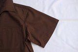 ADJUSTABLE COSTUME / PIN DOT PRINT ITALIAN COLLAR S/S SHIRT (AS-194,BROWN)