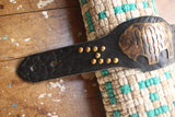 BO'S GLAD RAGS / "Still Bison" Hobo Nickel Co. Vintage Finished Studded Bullhide Wristlet (A26-03)